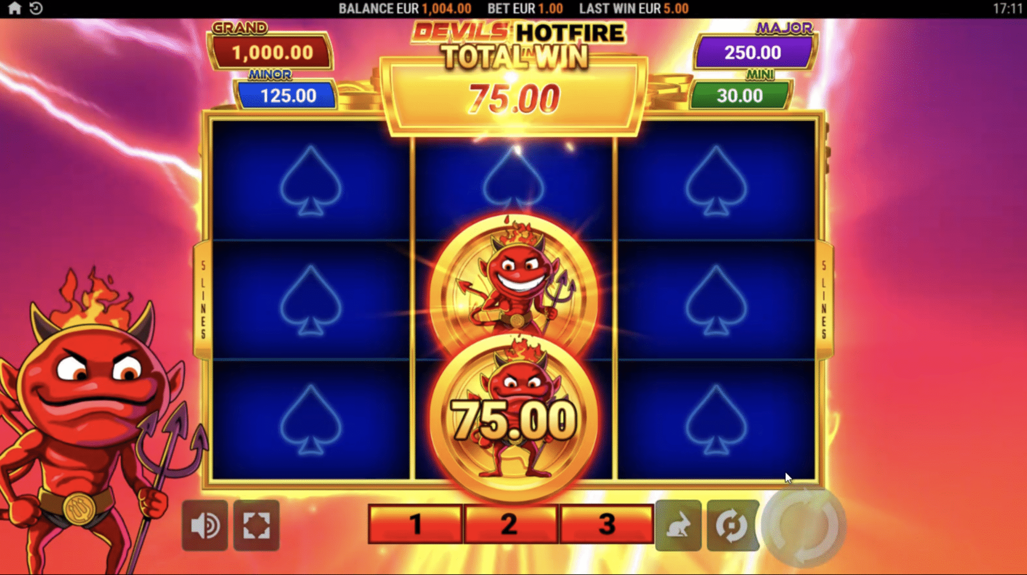 Devil's Hotfire Hold and Win